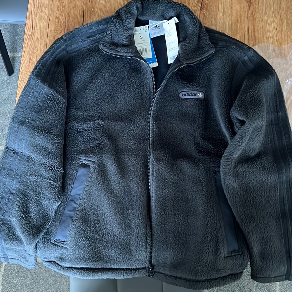NWT Adidas Originals Small sport firebird Sherpa black sport track jacket